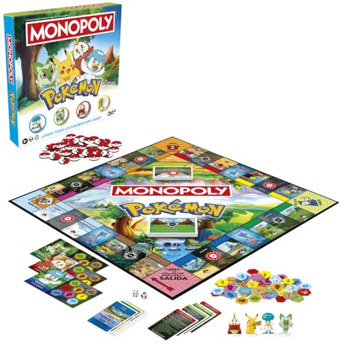 Hasbro Gaming Juego de Mesa Monopoly Edición Pokémon | De 2 a 4 Jugadores