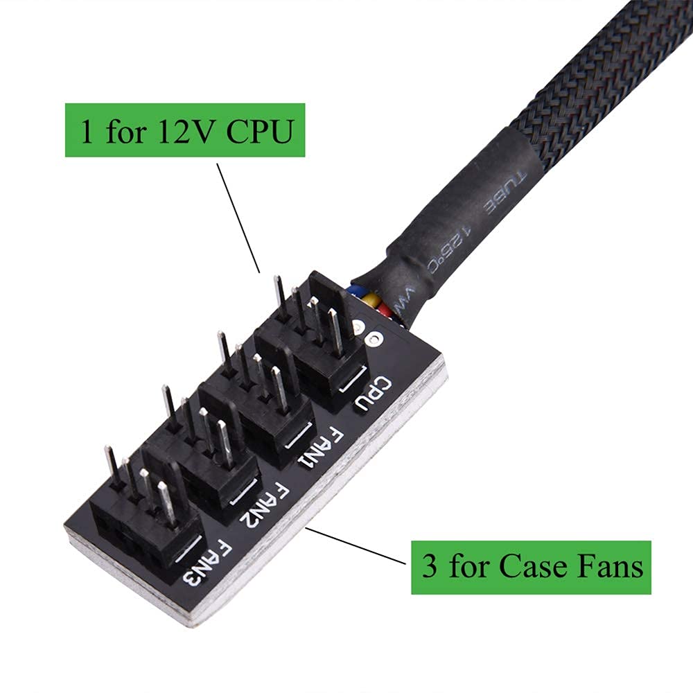 Concentrador PWM de 4 Pines, Adaptador de Cable Multidivisor de Potencia para Ventilador de Caja y CPU