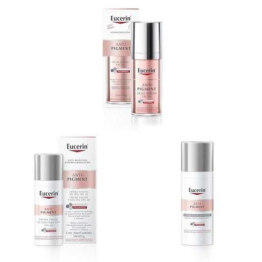 Eucerin Serum facial anti manchas Anti Pigment,30ml + Crema facial hidratante noche anti manchas Anti Pigment, 50ml + Antipigment Crema Día Fps 30+ 50ml