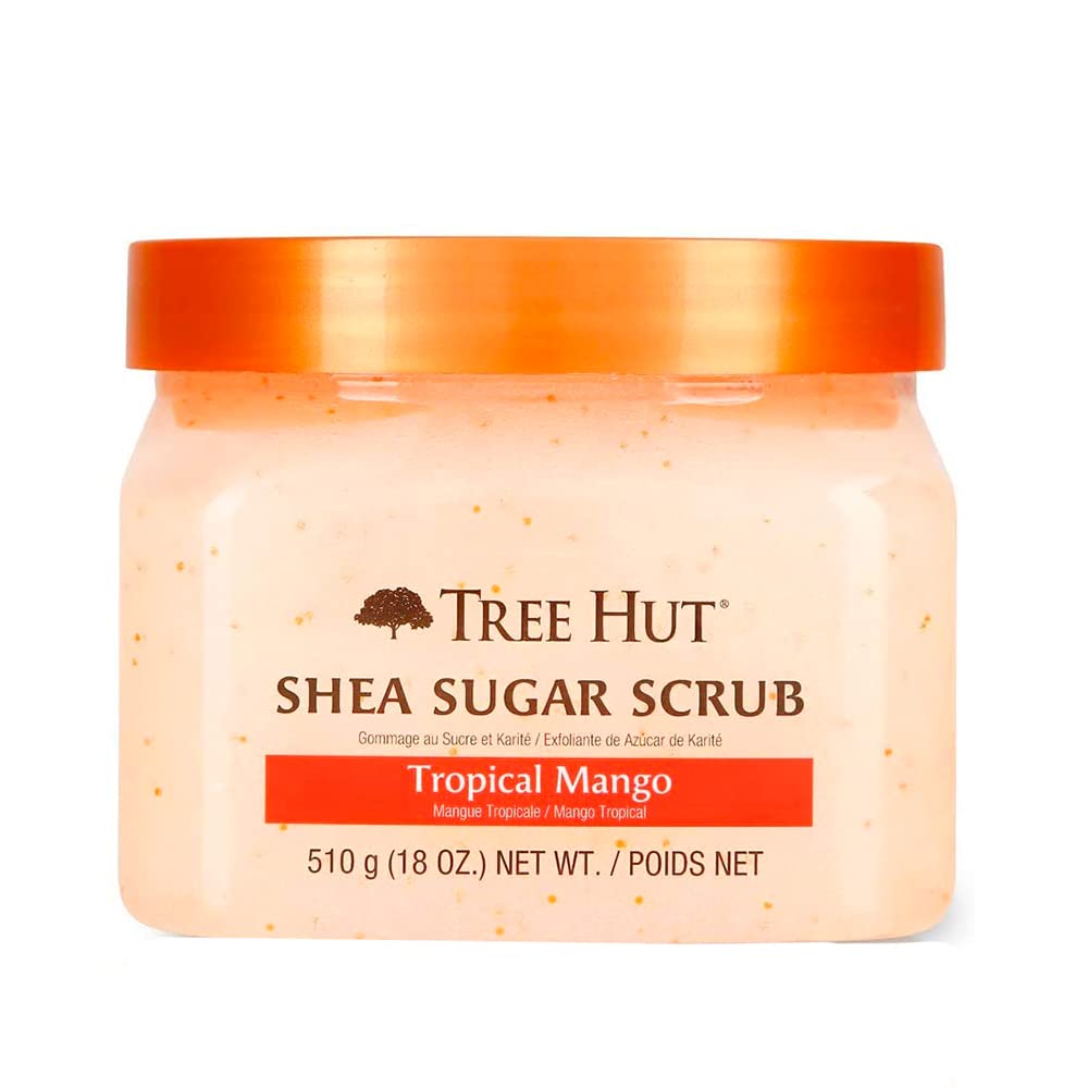 TREE HUT, Moroccan Rose Shea Sugar Scrub, Exfoliante Corporal Manteca de Karité + Tropical Mango Shea Sugar Scrub, Exfoliante Corporal de Azúcar Natural con Manteca de Karité y Esencia de Mango