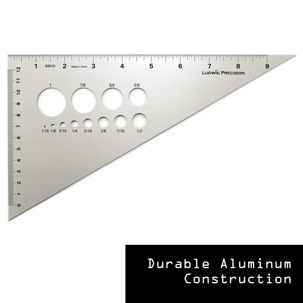 Triángulo de Precisión Alumicolor Ludwig Azul 30-60-90 Grados 25 cm