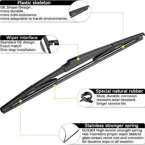 AUTOBOO - Limpiaparabrisas de 26 pulgadas + 16 pulgadas con limpiaparabrisas trasero de 14 pulgadas de repuesto para Hyundai Tucson 2016-2020 2021, 2007-2012 Mazda CX-7 - Calidad original de fábrica