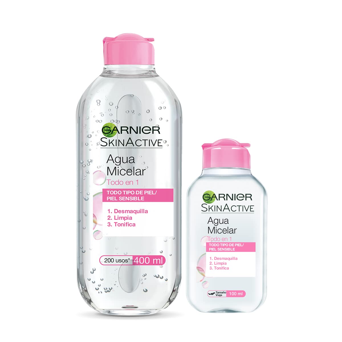 Garnier Skin Active Kit Micelar Todo en 1 400ml y 100ml + Express aclara booster serum anti manchas con vitamina c - 30 ml Serum