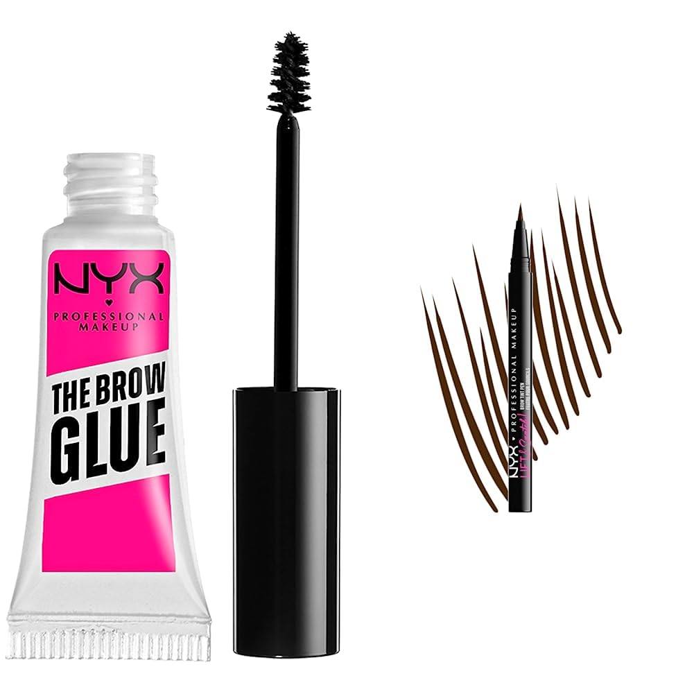 Nyx Professional Makeup Delineador de cejas lift and snatch brow tint pen espresso + The Brow Glue Instant Brow Styler