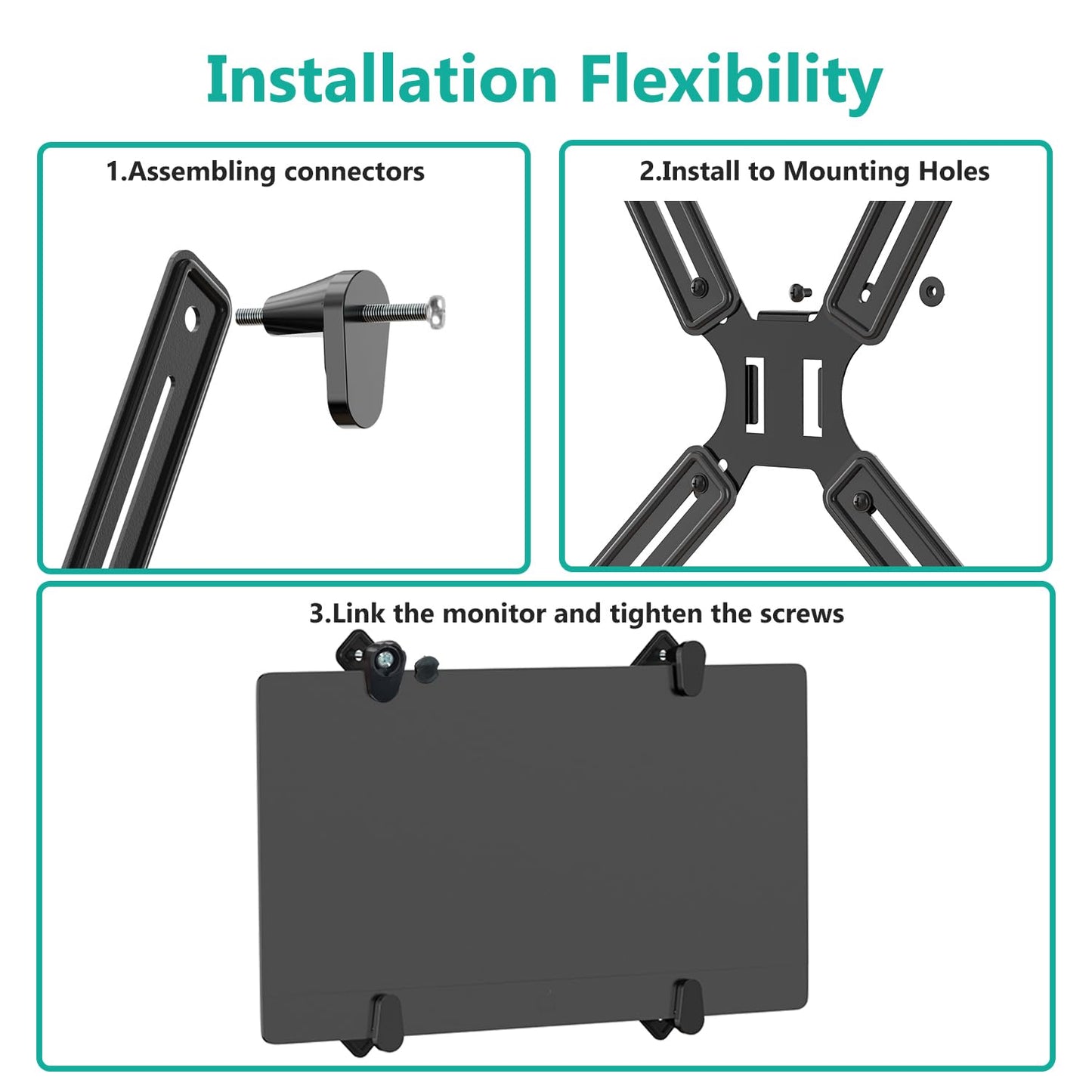 Adaptador VESA Monitor WALI 13 a 27 Pulgadas 8 kg Montaje 75 x 75 mm y 100 x 100 mm