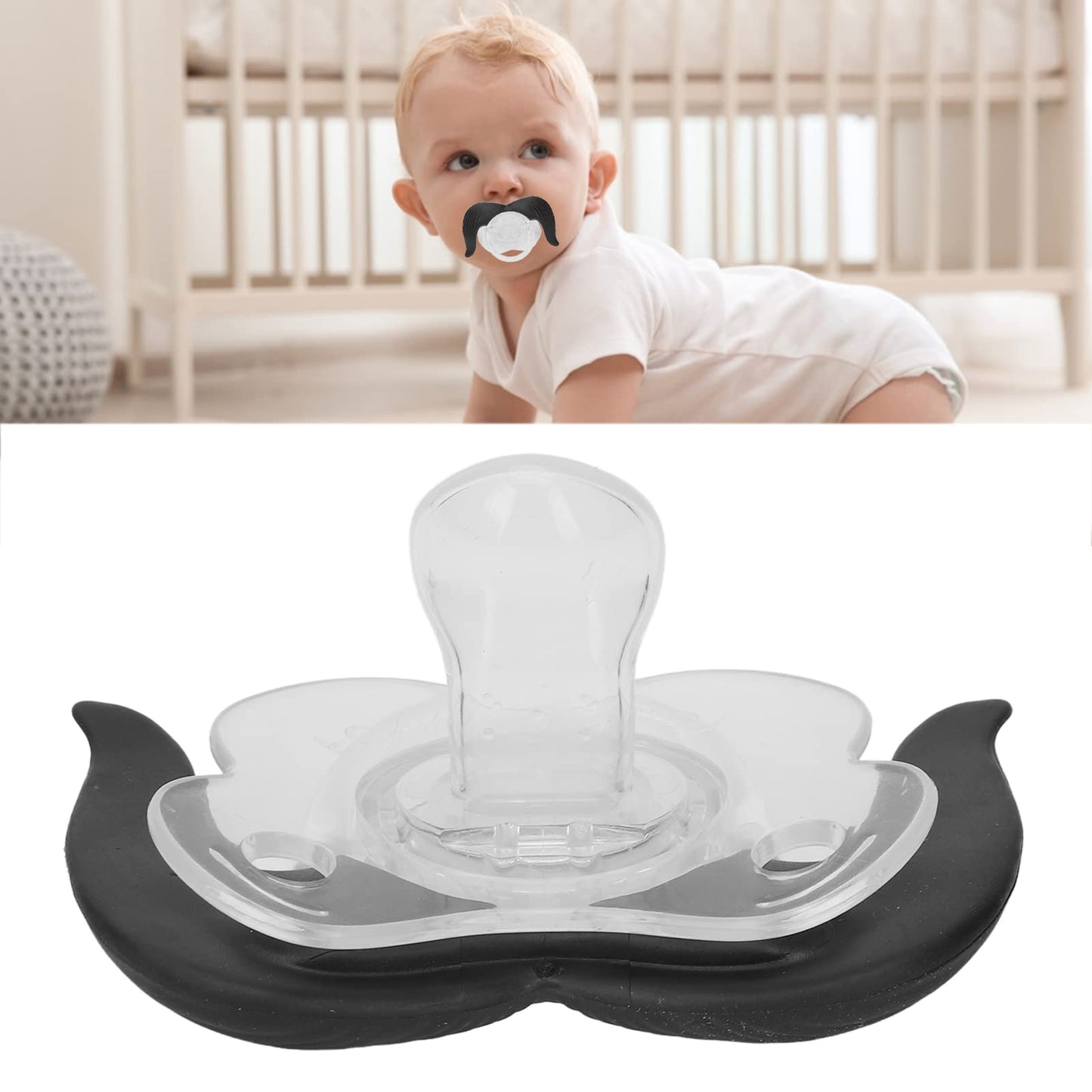 Chupete para bebé, Chupete de Noche, Chupete Divertido para bebé, Chupete de Silicona Suave Divertido para Barba Larga, Herramienta de Ortodoncia para Masticar Infantil