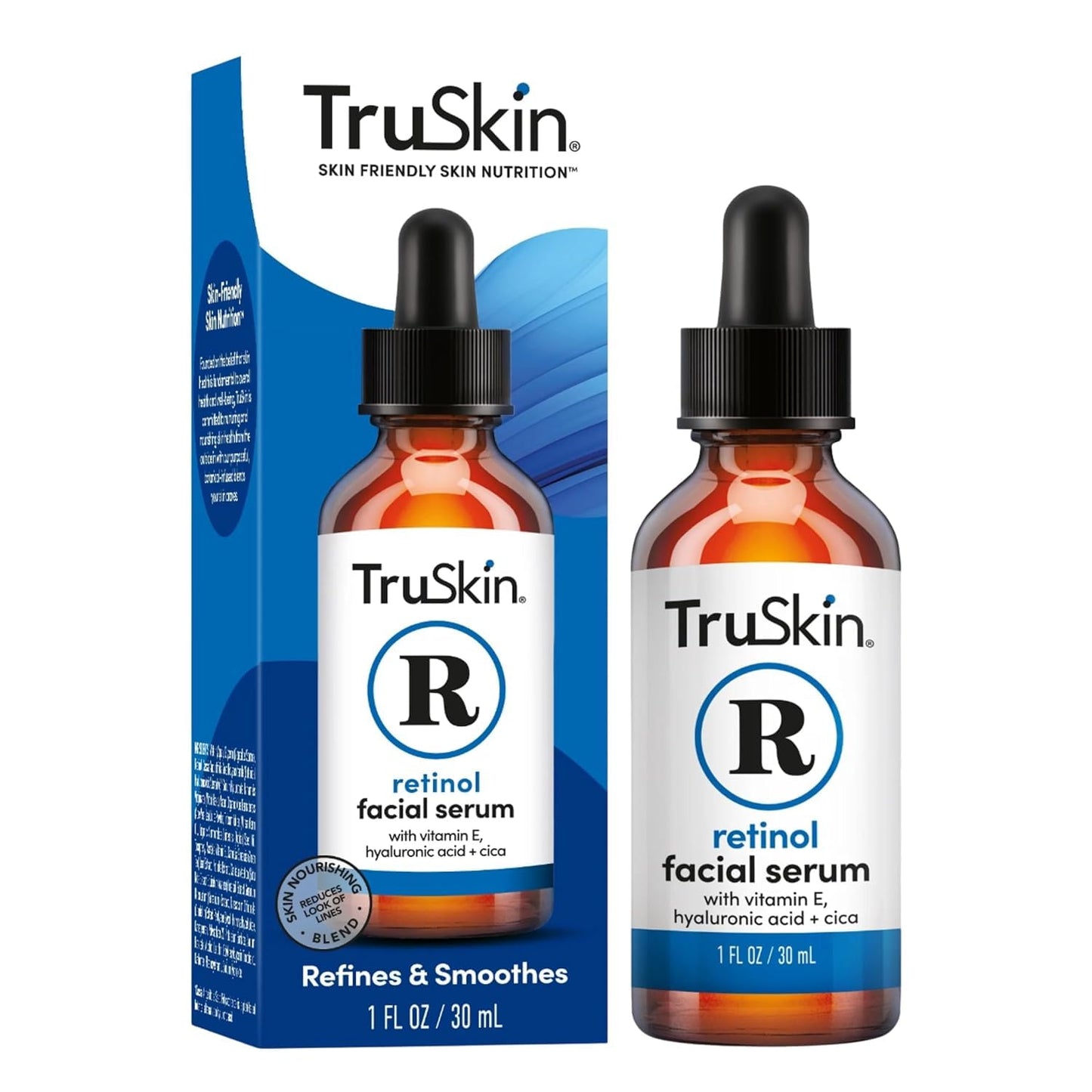TruSkin RETINOL Serum for Wrinkles, Fine Lines, contains Vitamin A, E and Hyaluronic Acid, Organic Green Tea, Jojoba Oil, BEST Anti Wrinkle Facial Serum,1oz