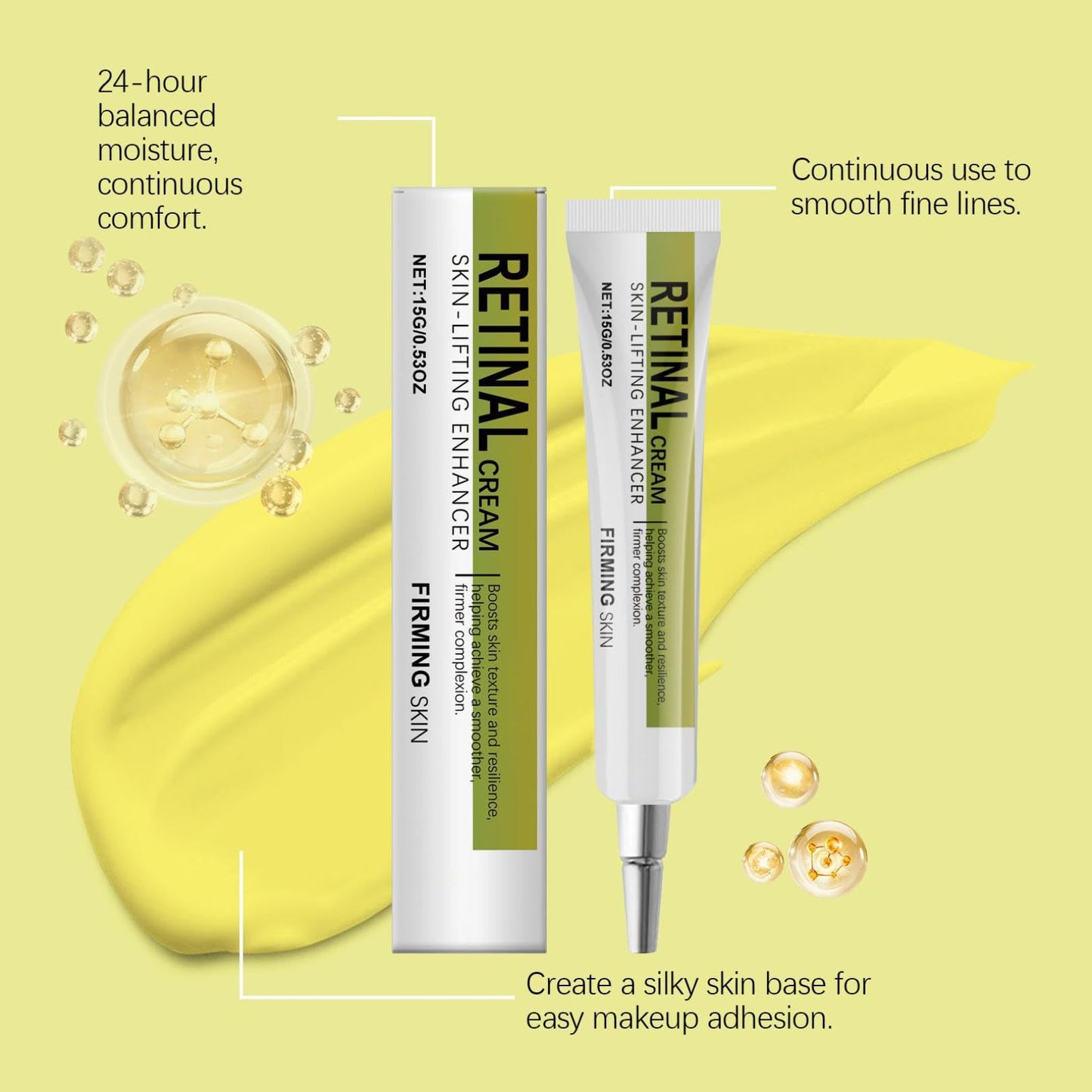 Retinal Shot Tightening Booster, 15g Retinol Shot Tightening Serums, Retinal Mild Face Moisturising Cream for All Skin Types, Repairs and Enhances Skin Elasticity (3 PCS)