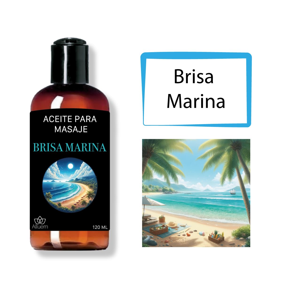 Aceite de Masajes Alluem Brisa Marina 120 ml Relajante