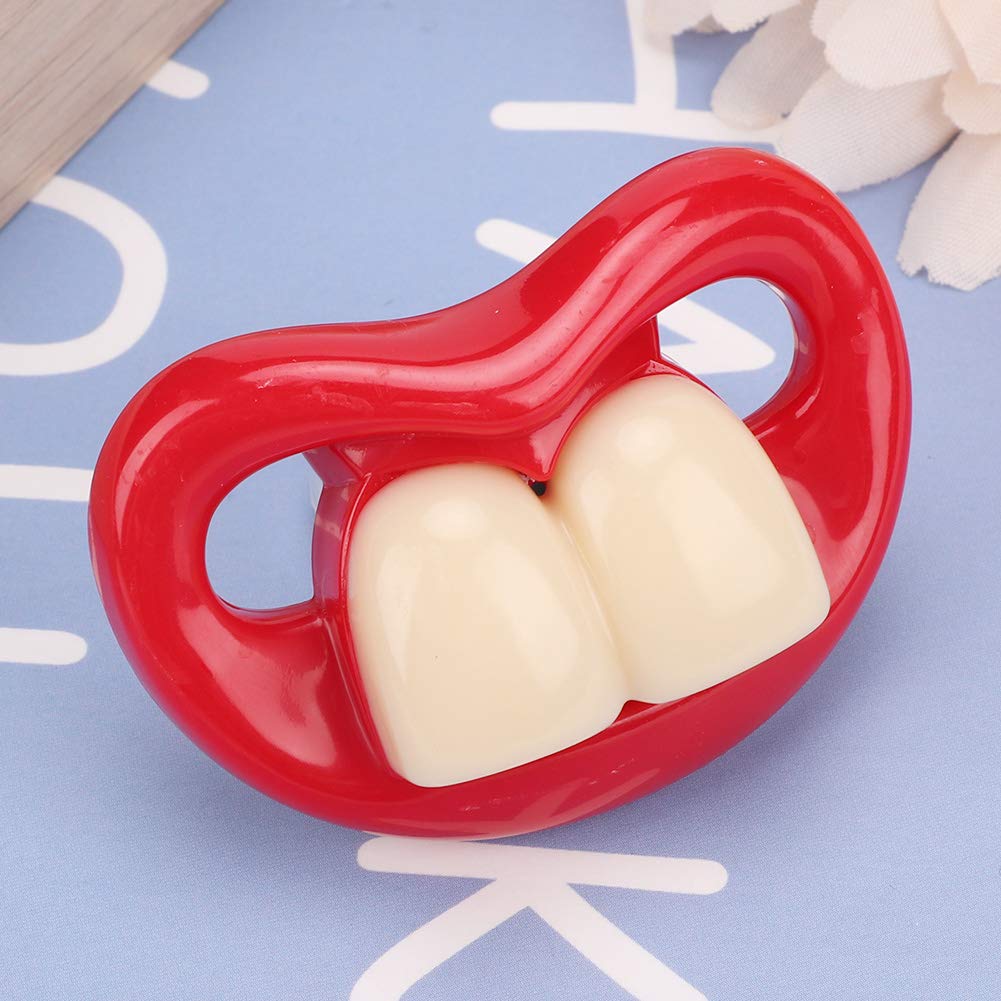 Alomejor Chupete de Bebé, Chupete Divertido Lindo Chupete Chupete Anti de Silicona Chupete de una Pieza para Bebés(4 Dos Dientes)