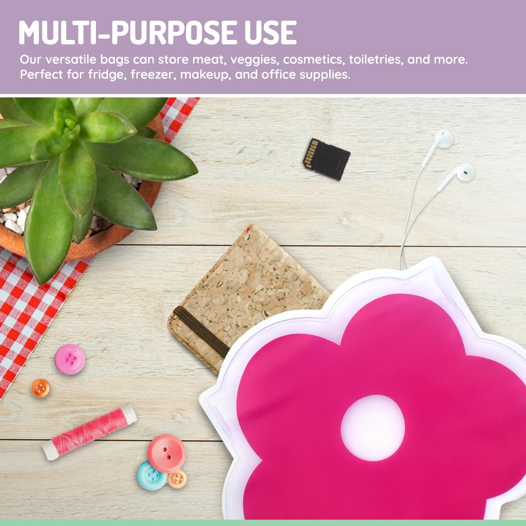 Melii - Bolsas reutilizables para aperitivos. Paquete de 6 bolsas a prueba de fugas para sándwiches, aperitivos, almacenamiento de alimentos y más, unicornio, flor, arco iris