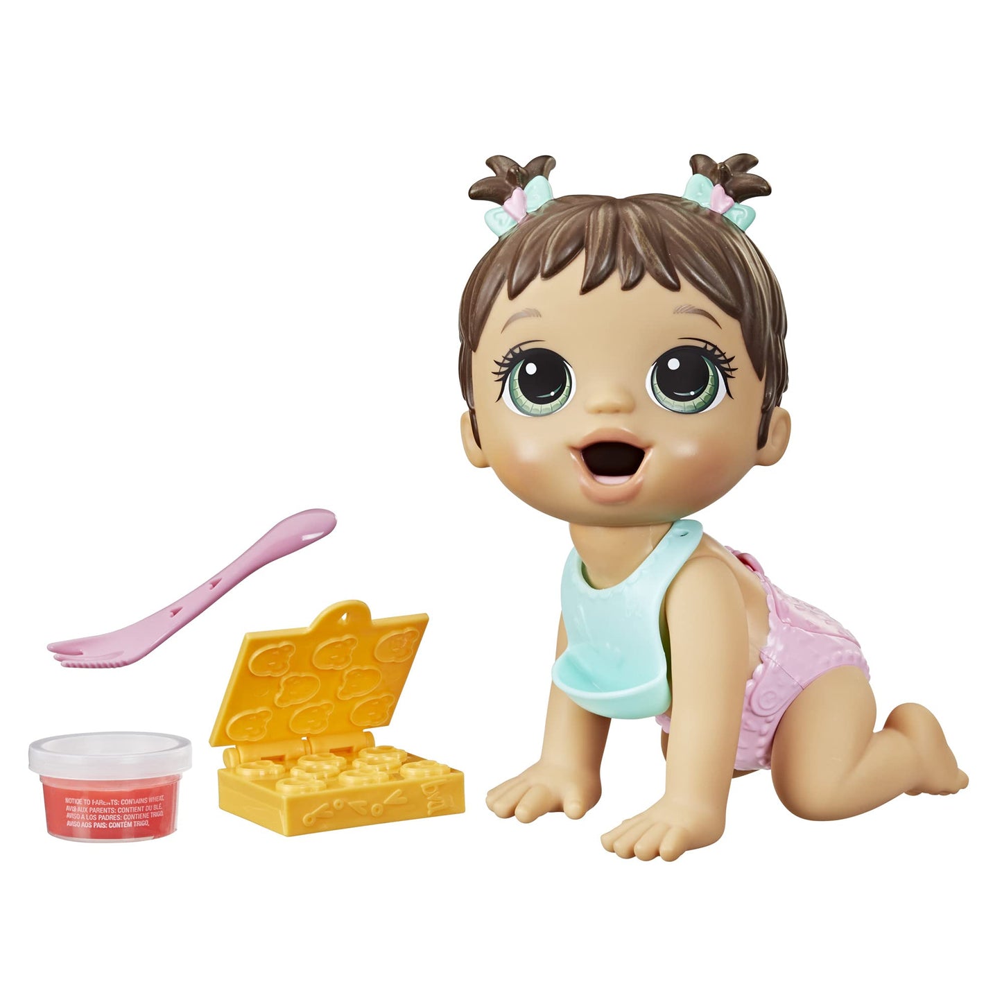 Baby Alive Hasbro Hora de Comer - Muñeca para niñas y niños con 4 Accesorios muñeca de bebé de 20 cm para niños y niñas a Partir de los 3 años