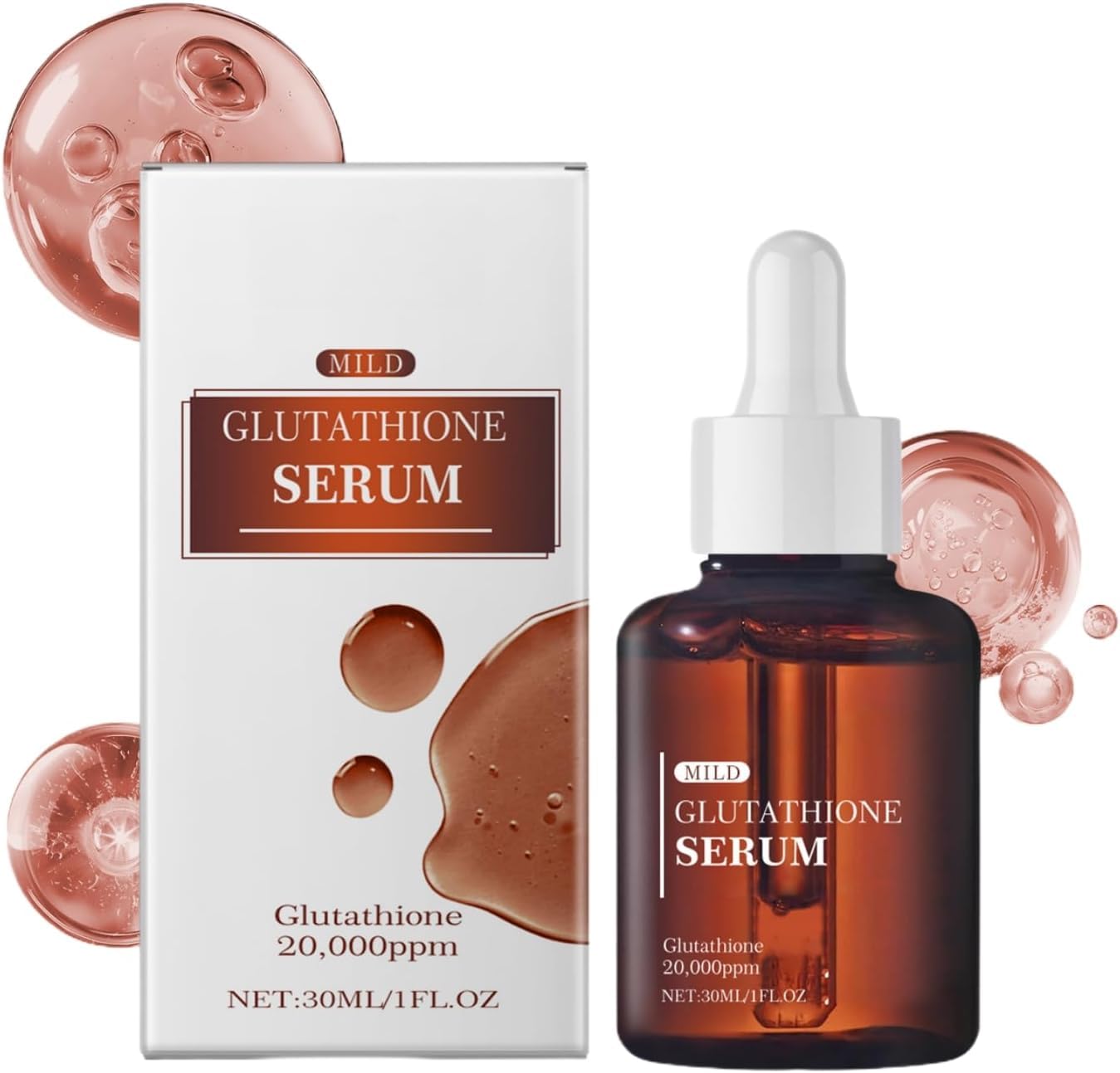 Glutathione Face Serum with Niacinamide and Hyaluronic Acid - Enhance Skin Elasticity, Anti-aging - 30ML/1FL.OZ (1/2/3PCS)