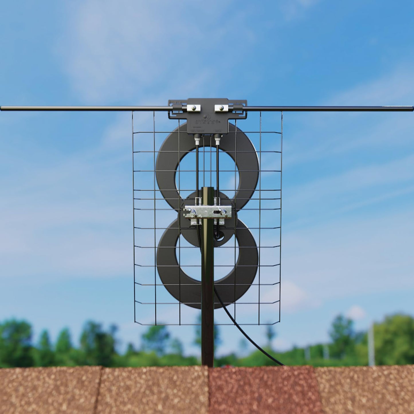 Antennas Direct C2-V-CJM ClearStream 2-V - Antena UHF/VHF (Interior y Exterior, Montaje de 50.8 cm), 60 Mile