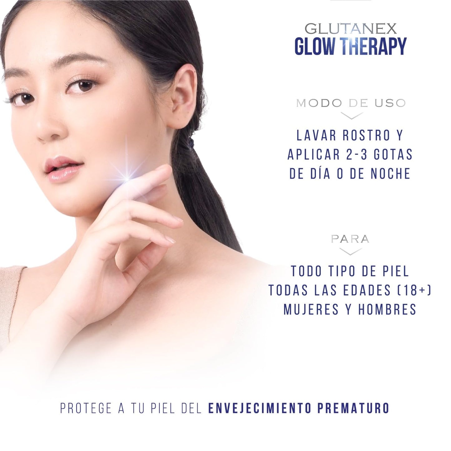 GLUTANEX™ GLOW THERAPY Serum Hidraclarante, Reparador y Antioxidante con Glutatión, PDRN de Salmón, Pantenol y Ácido Hialurónico (30ml.) De Corea Del Sur