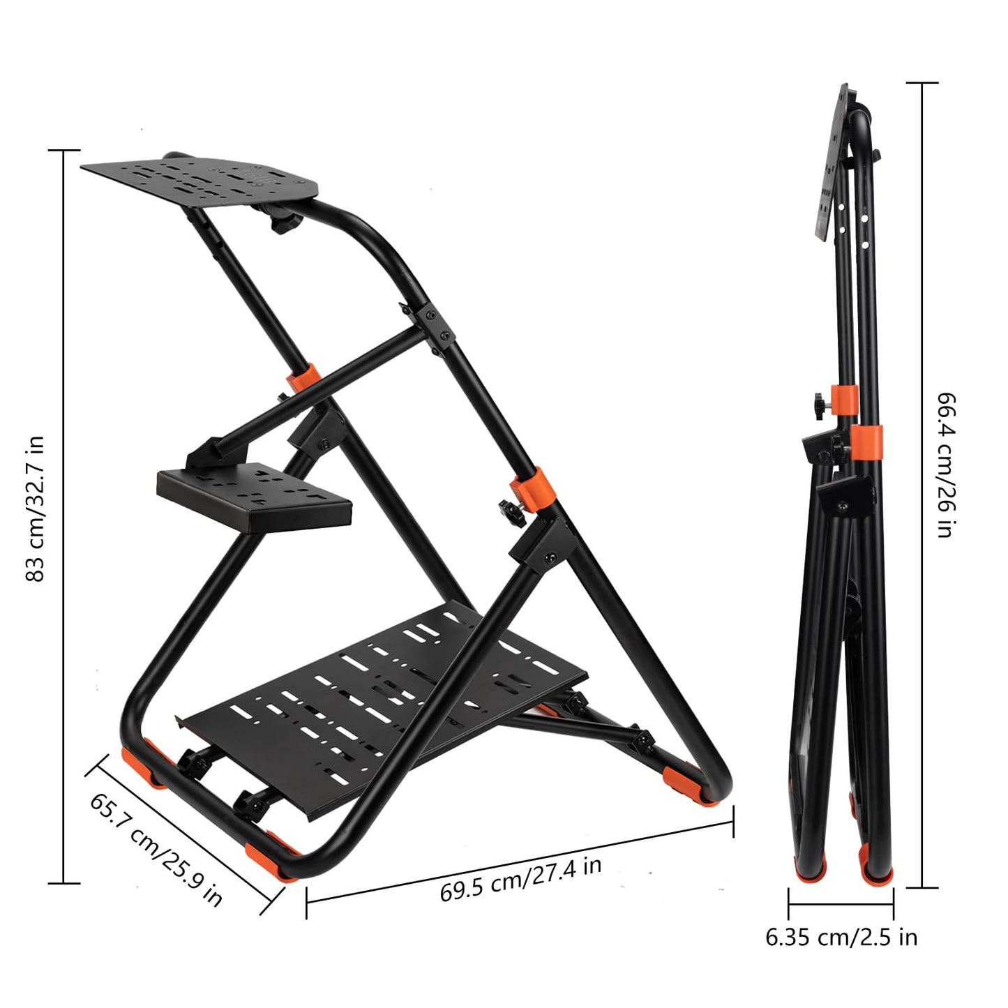 LGIB Sim Racing Wheel Stand Quick Setup & Fold Steering Wheel Stand for Logitech G25 G27 G29 G920 G923 Thrustmaster T248X T248 T300RS T150 TX Xbox PS4 PS5 Simulator Cockpit without Gaming Steering