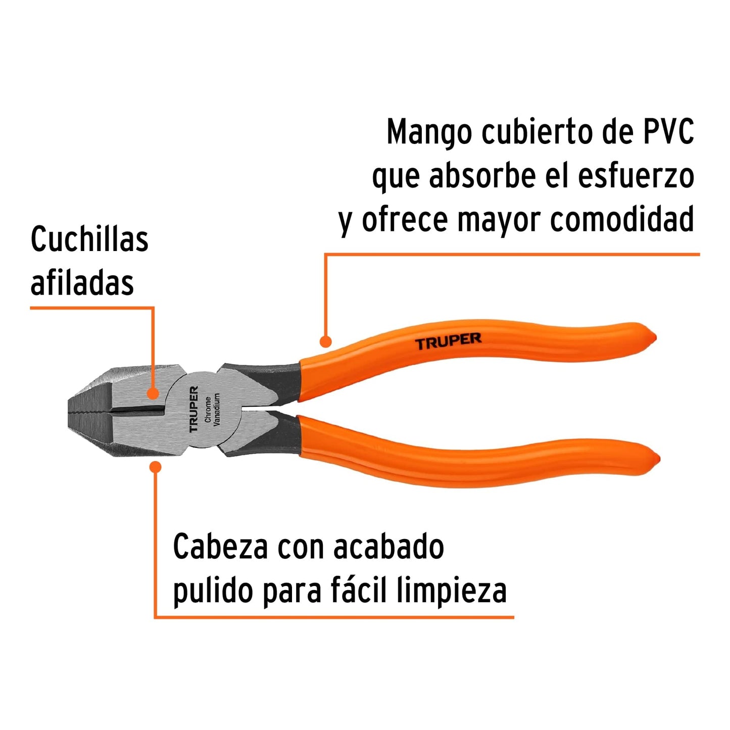 Pinza Profesional Truper T201-7 Vinil para Electricista
