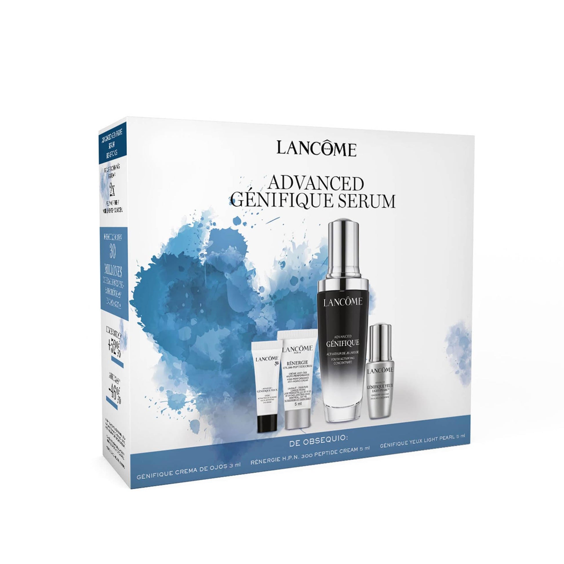 Lancôme, Advanced Génifique, Set de Regalo, Suero Advanced Génifique 50 ml + Crema Génifique Para Contorno de Ojos 3 ml + Suero Para Contorno de Ojos Advanced Génifique Yeux Light Pearl 5 ml + Crema de Rostro Rénergie H.P.N. 300 Peptide 5 ml, 4 Piezas