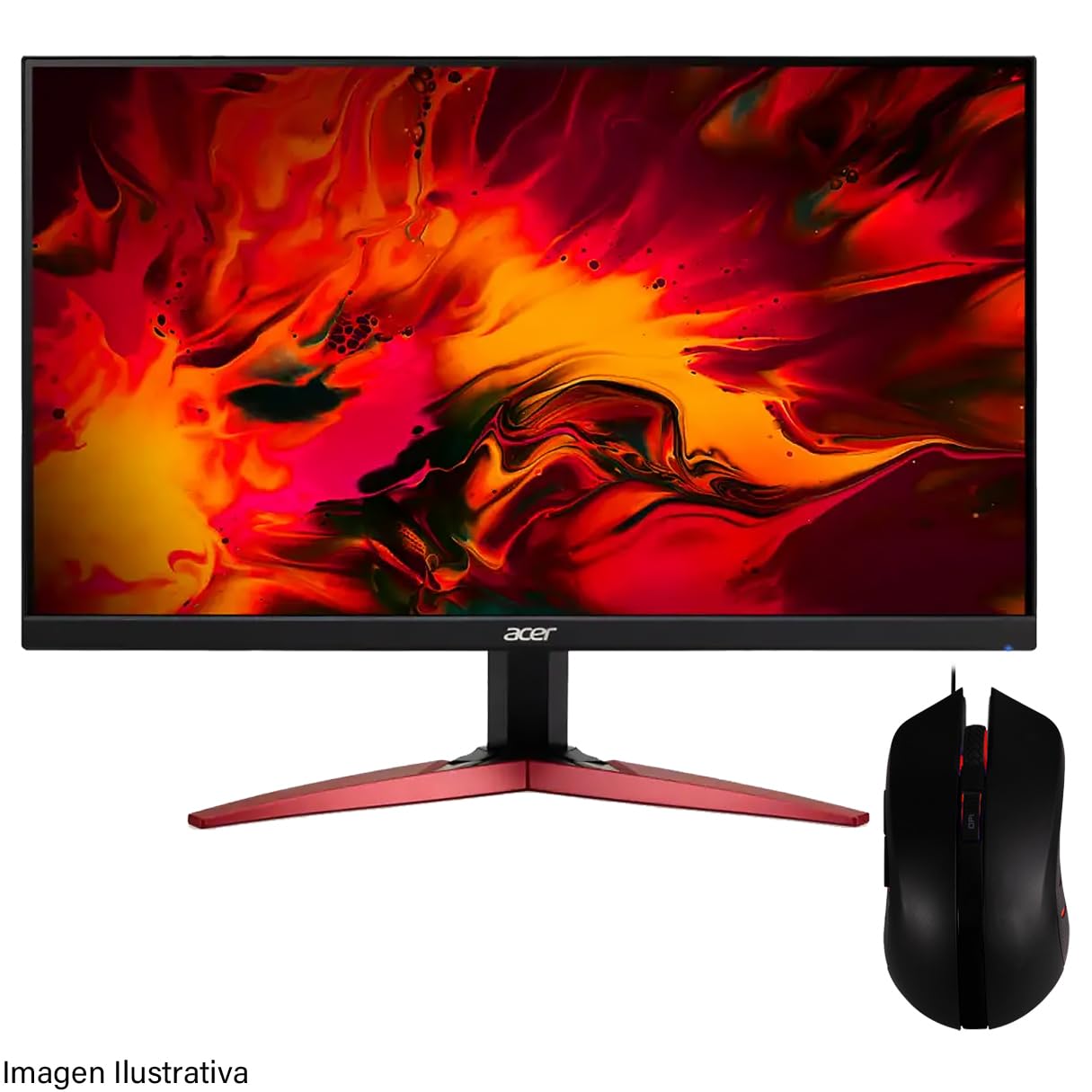 acer Monitor Gamer 23.8 Pulgadas Nitro KG241Y M3biip 1Ms 165Hz Full HD Panel IPS LED HDMI FREESYNC + Mouse DXT LED 5 Botones 100V/240V