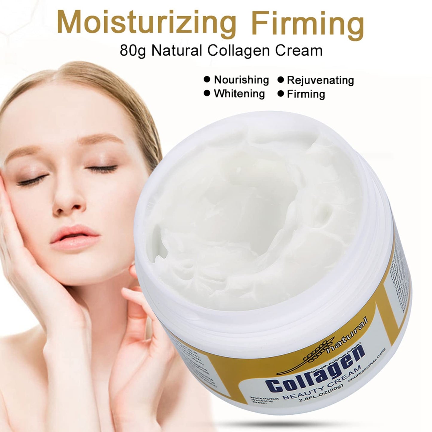 Crema de colágeno para la cara Hidratante Anti-envejecimiento ayuda a suavizar y rellenar Líneas finas y arrugas y aclara para la piel más joven