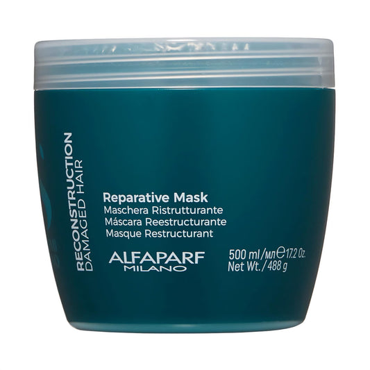 Mascarilla reparadora Alfaparf Milano Semi Di Lino sin sulfatos - Cabello teñido - Sin SLS, parabenos ni parafina