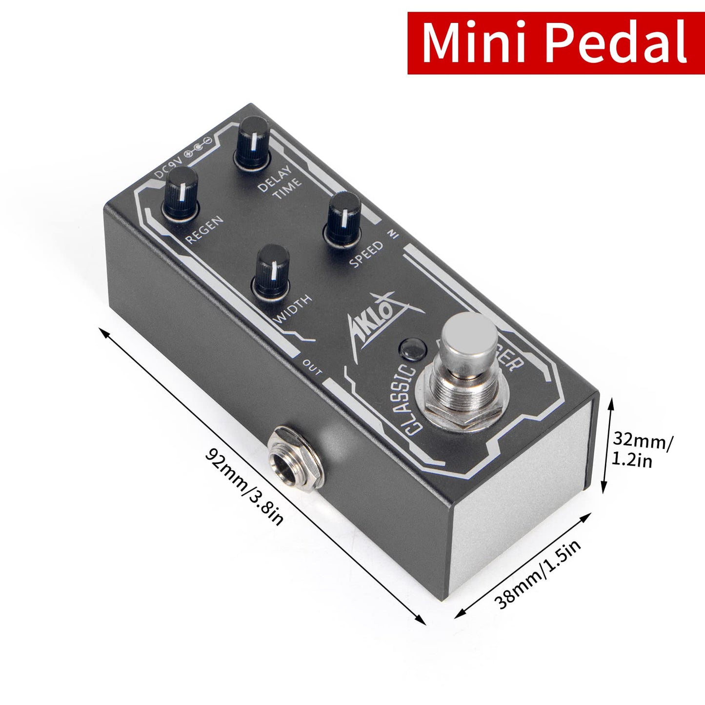 AKLOT - Pedal de guitarra de brida clásica, pedal de efectos eléctricos, mini tipo único DC 9 V True Bypass