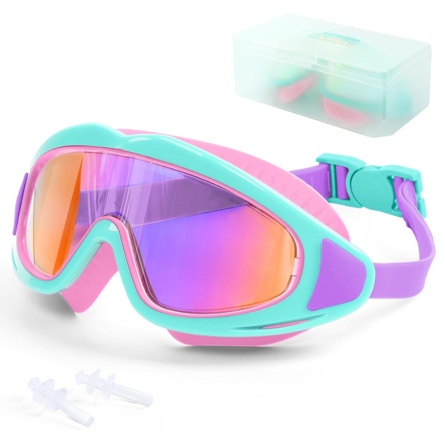 Gafas de Natación para Niños, Goggles para Niños, Gafas de Natación Antivaho y Antifugas, Anteojos de Natación Ajustables de Silicona, Protección UV, Adecuado para Niños y Niñas de 3 a 16 años