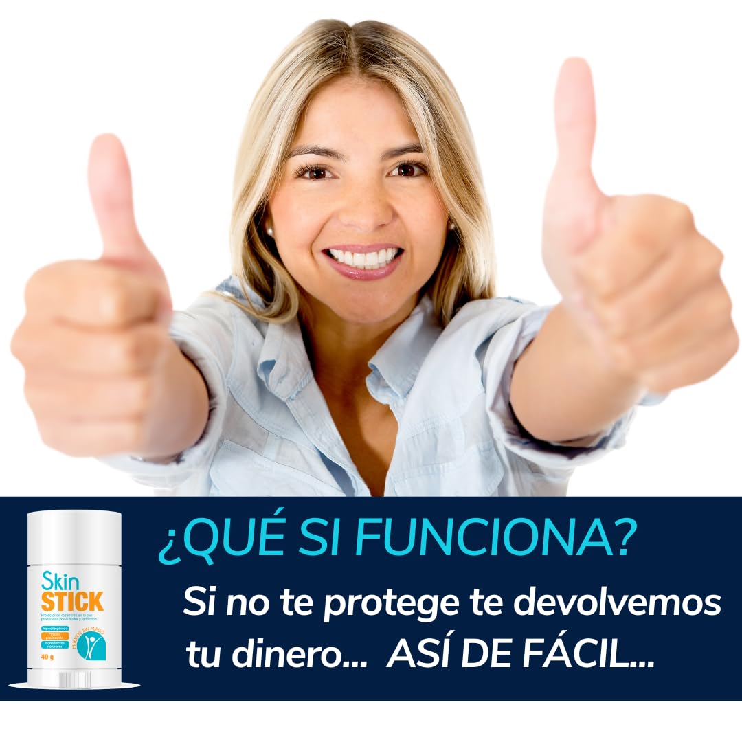 Skin Stick - Skin Roll - Protector de Rozaduras para todo el Cuerpo - Antirozaduras para Piernas, Muslos, Entrepierna, Pezones, Pies, y fricción general - Body Anti Chafe 100% Natural