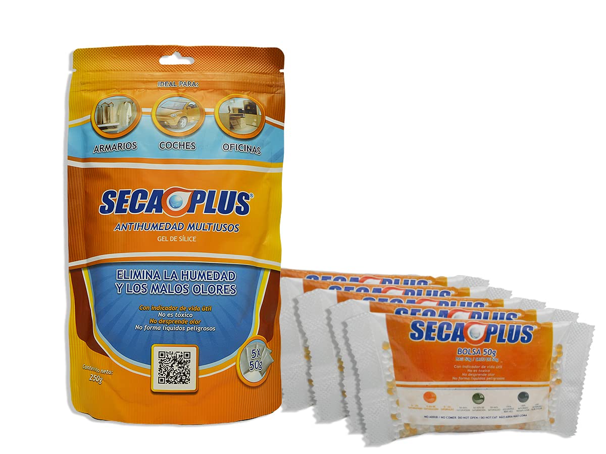 Absorbedor de Humedad Gel de Sílice 50gr Con Indicador de Humedad
