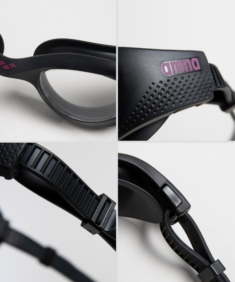 ARENA The One - anteojos de natación para Mujer, Ajuste hermético, a Prueba de órbitas, Lentes antivaho, policarbonato antiespejo, Transparente/Negro/Negro
