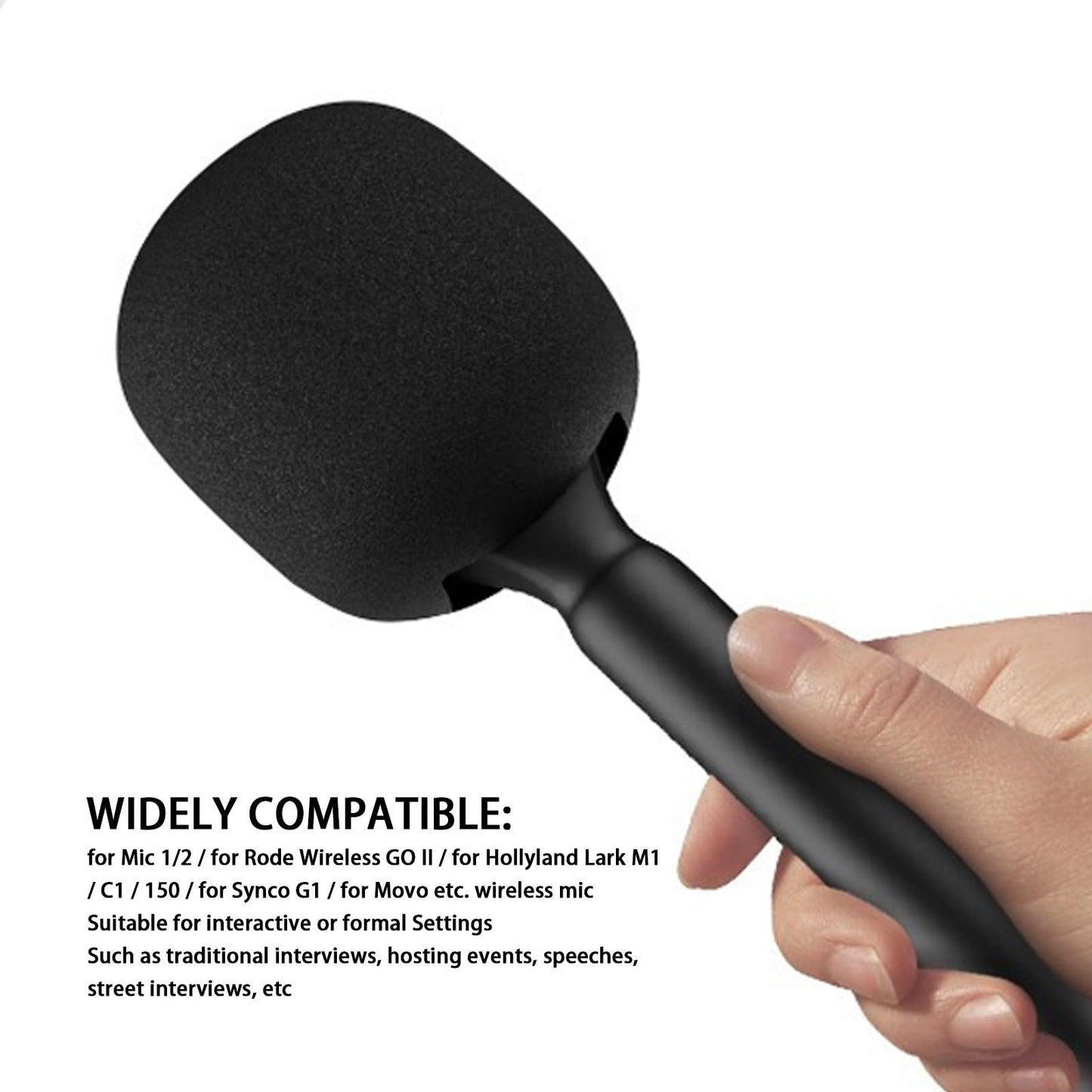 Adaptador de Micrófono Inalámbrico Dpofirs Negro Ligero para Entrevista