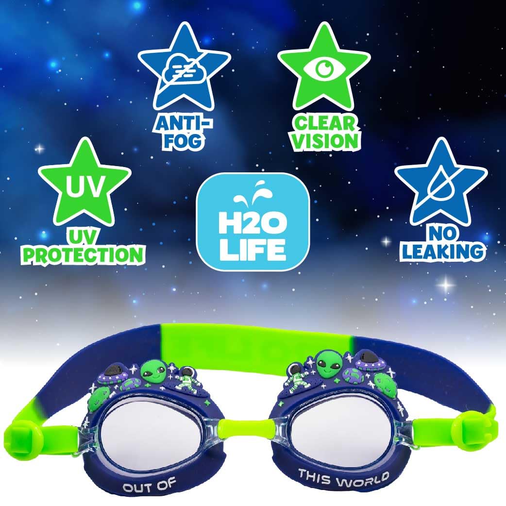 H2O Life - Goggles de natación divertidos para protección de niños y niños grandes