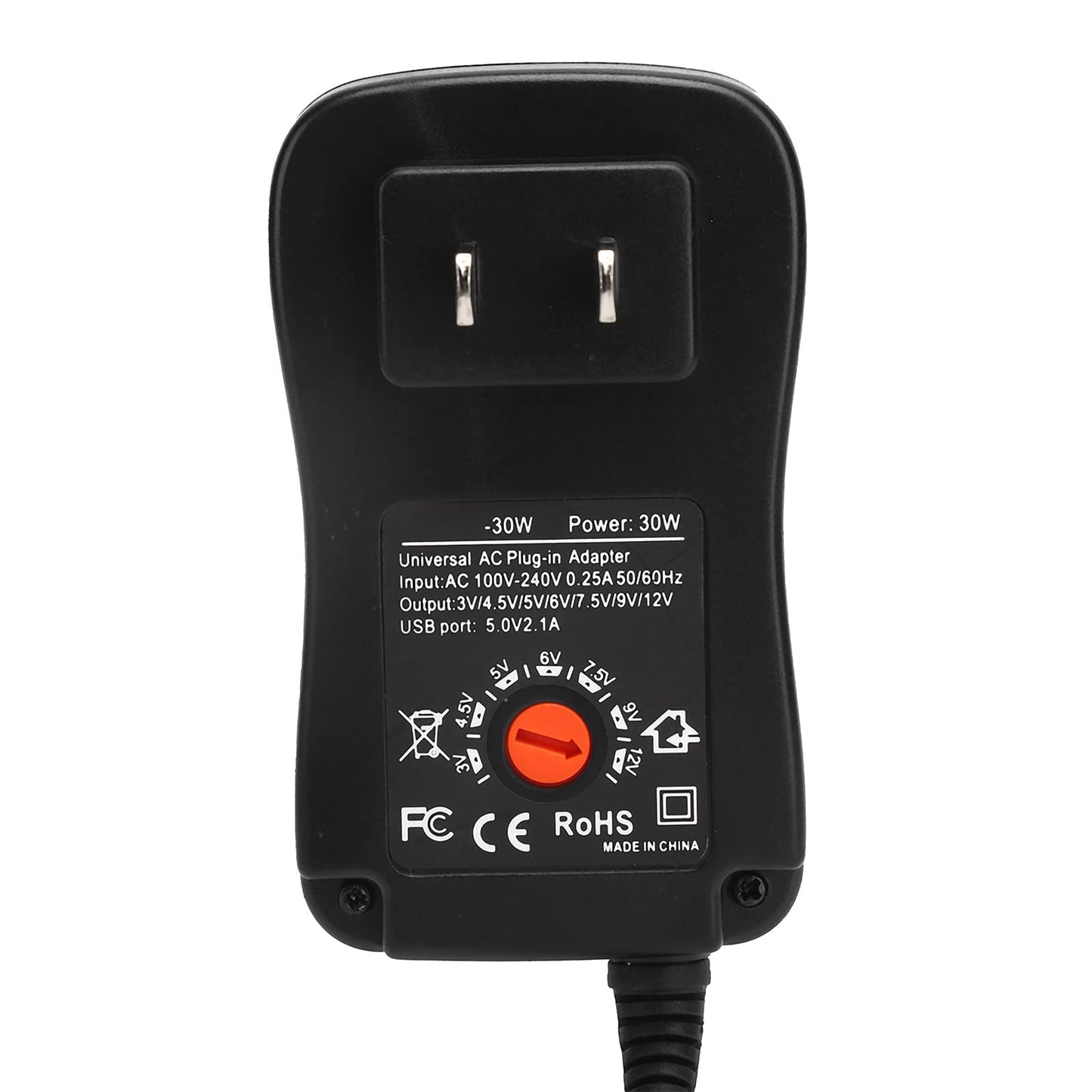 Adaptador de Corriente Universal Kafuty-1 Negro con Carga Rápida y 6 Enchufes Adaptadores