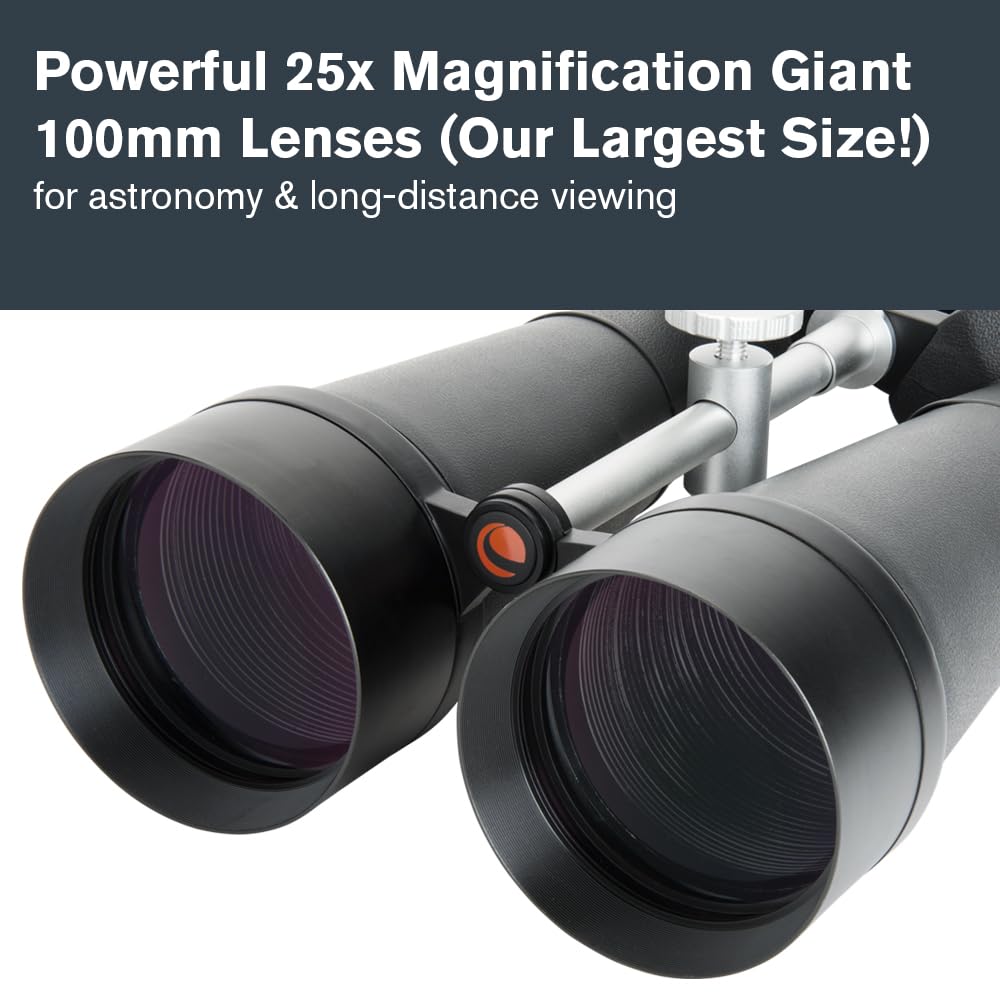 Celestron SkyMaster 25x100 Binoculars – Giant Aperture Binoculars for Deep-Sky Astronomy & Long-Distance Viewing – Multi-Coated Optics – Includes Tripod Adapter & Carrying Case