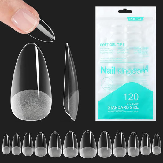 BSOON 480 Pcs Half Matte Short Full Cover Nail Tips False Fake Clear Acrylic Press on Nails for DIY Nail Extension and Salon Use (polvo negro)