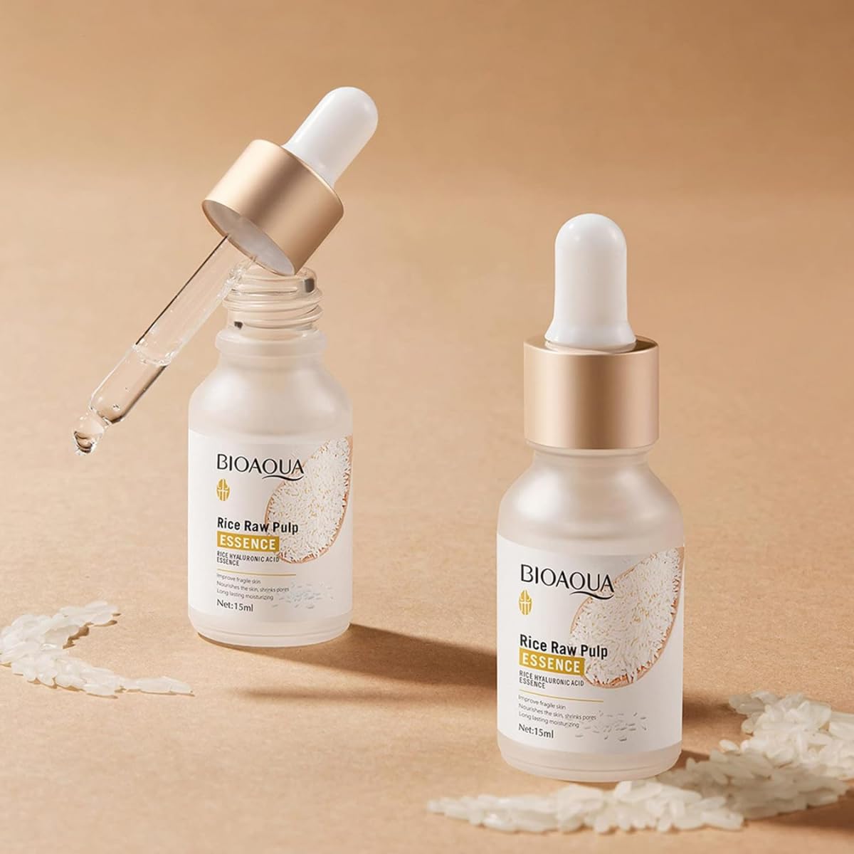 UNIVERSOENLINEA.COM Serum Cuidado Facial Arroz Aclara Y Reduce Manchas Oscuras Mejora Apariencia de La Piel Acido Hialurónico Mejora la Piel frágil, Nutre la Piel, Encoge los Poros, Hidratación de Larga Duración, Cuida Bien la Piel Hidratante y Tierna