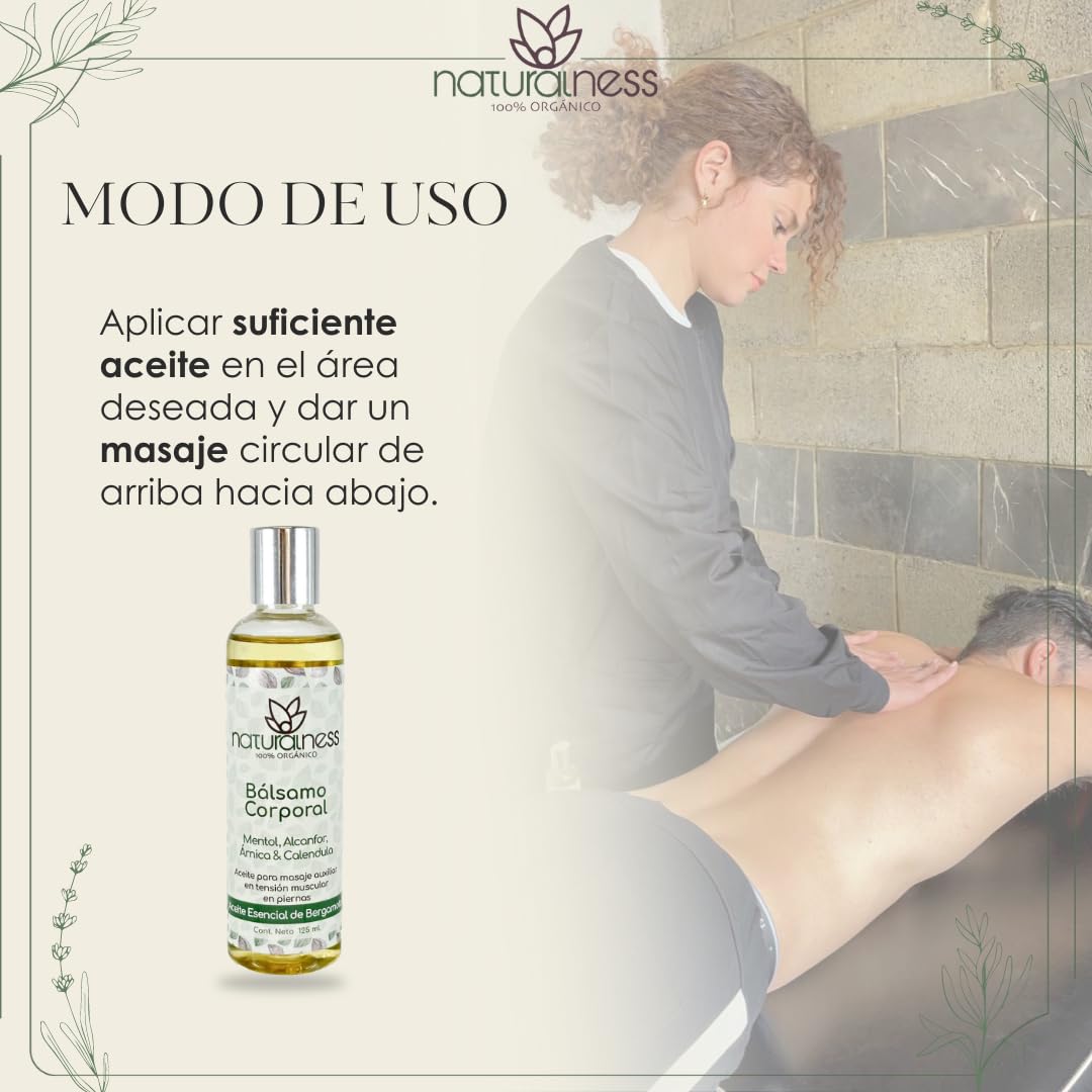 Aceite para Masaje Naturalness Bergamota Refrescante con Mentol y Alcanfor