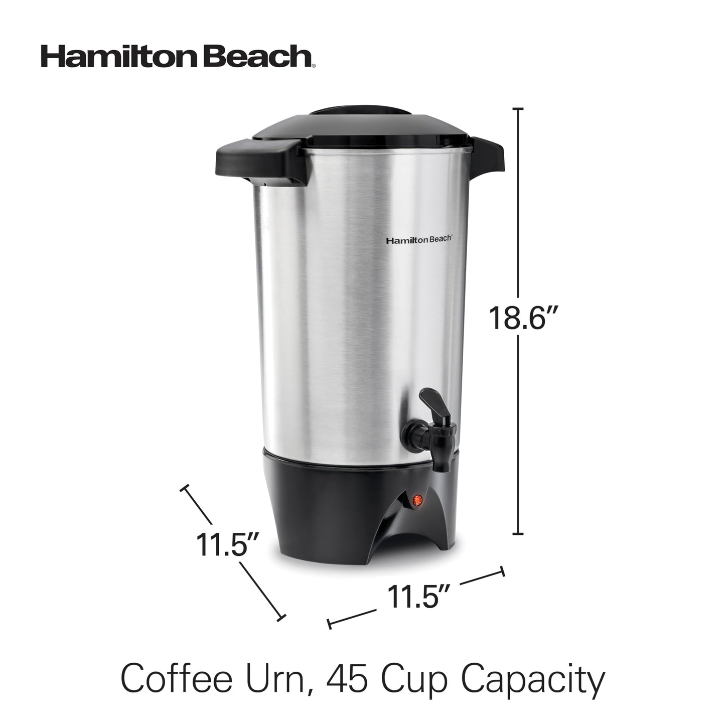 Hamilton Beach Cafetera, 45 Tazas, 40515R, Plata,
