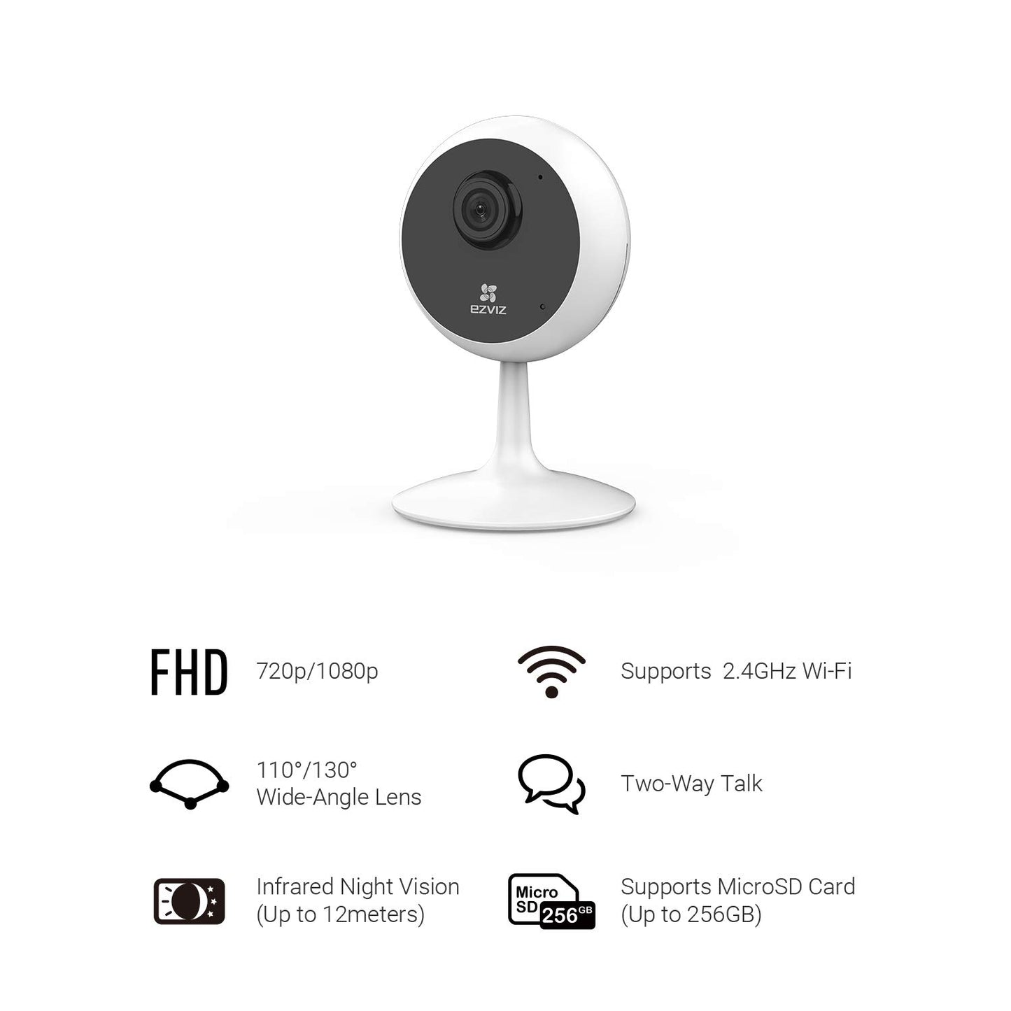 Cámara IP Smart WiFi EZVIZ Esférico Inalámbrico Día/Noche Interiores 1920 X 1080 Pixeles