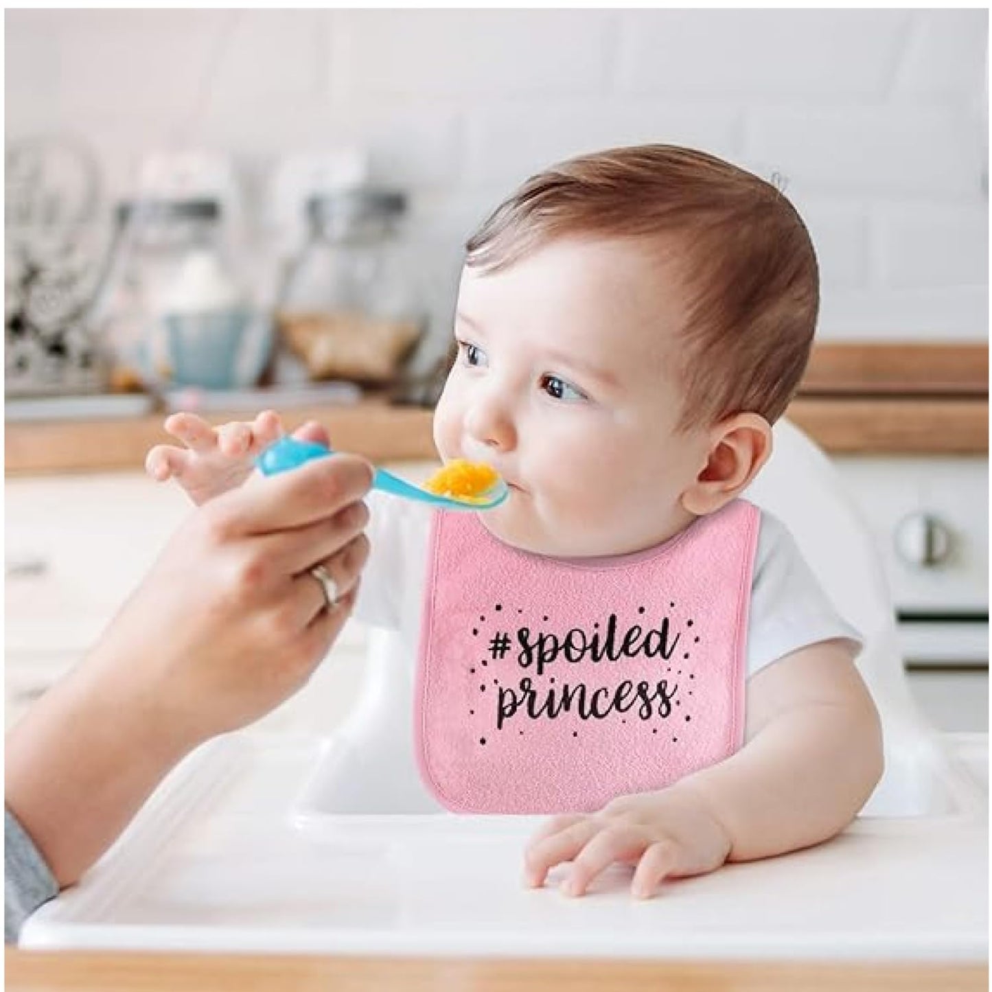 The Peanutshell Juego de 8 baberos de rizo para bebés, para alimentación, dentición y babeo