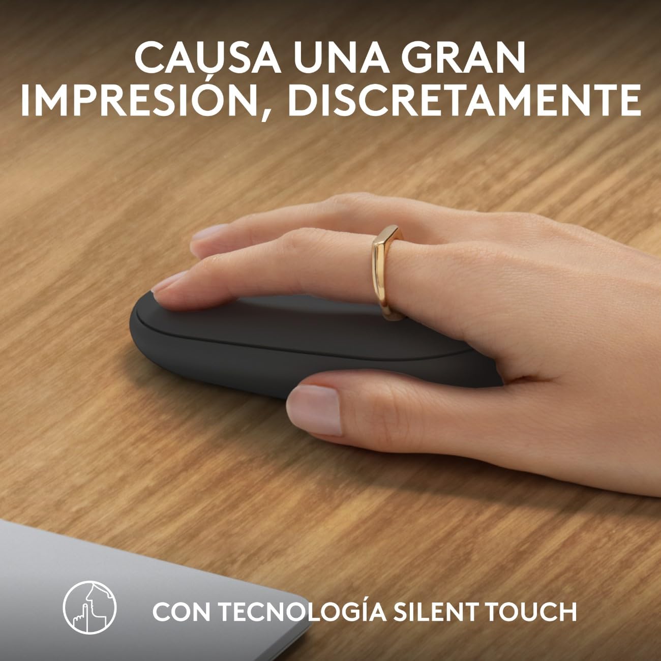 Logitech Pebble Mouse 2 M350s, estilizado Mouse inalámbrico Bluetooth, Ligero, Personalizable, clicks discretos, Easy-Switch, Windows, macOS, iPadOS, Android, ChromeOS - Grafito