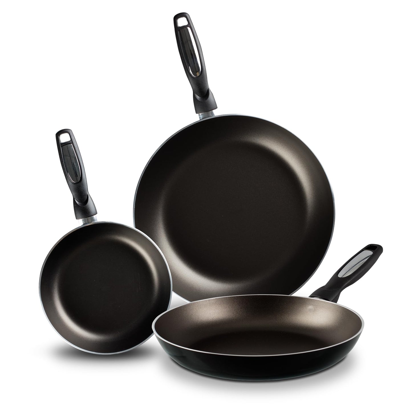 Juego de Sartenes Vasconia Negro Antiadherente 3 Piezas de Aluminio
