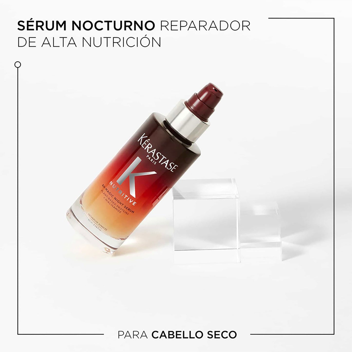 KÉRASTASE 8H Magic Night Serum | Hidrata Profundamente, Protege el Cabello de la Fricción y Proporciona Brillo, Suavidad y Manejabilidad | Con Proteínas de origen vegetal y Niacinamida | 90ml