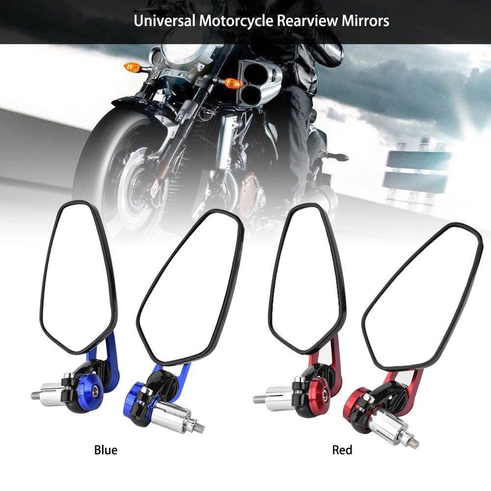 Espejos Retrovisores para Motocicleta Moto Aleación de Aluminio Azul Universales