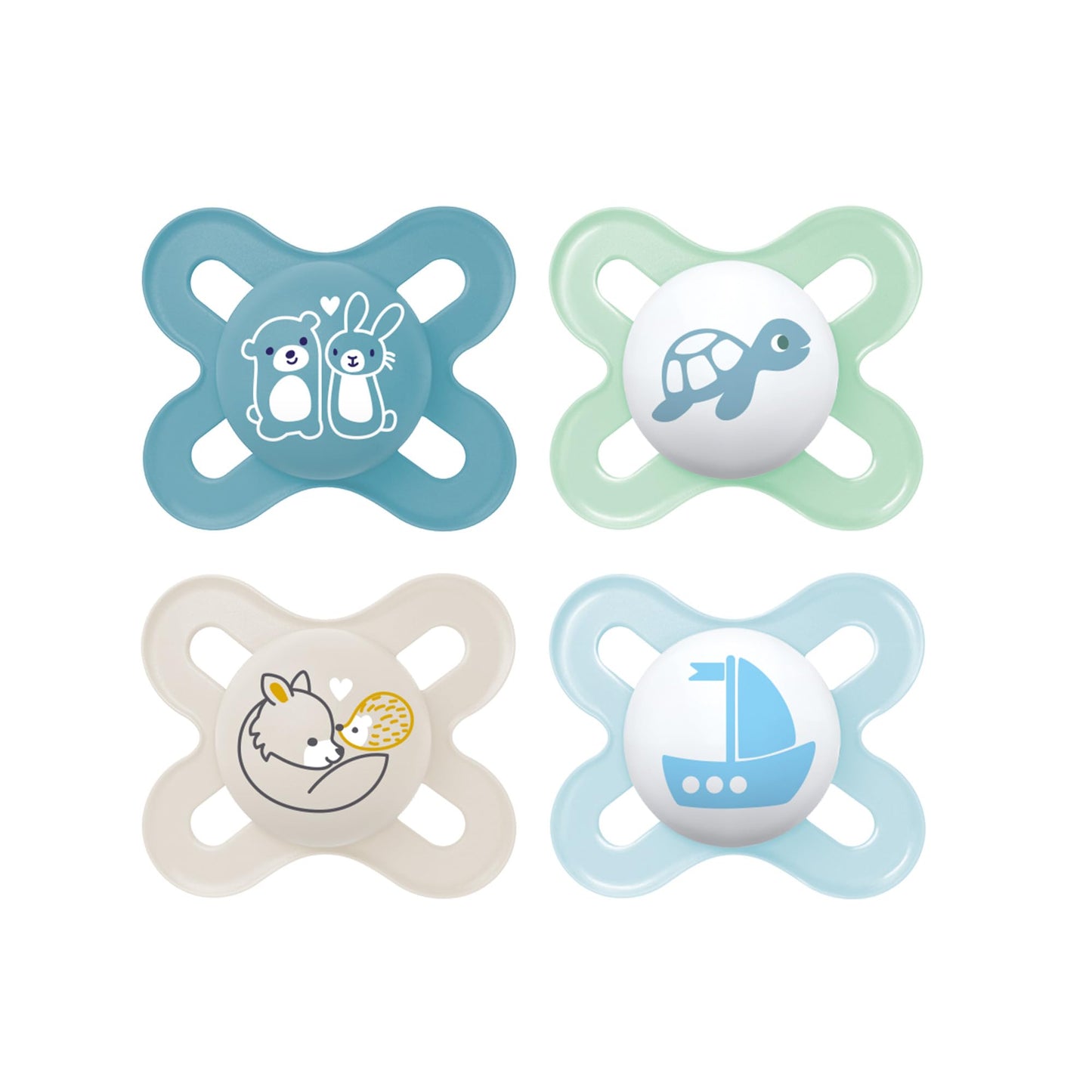 MAM Original Start - Chupetes de bebé mate para 0-3 meses, pezón de silicona sin BPA, fácil de limpiar, ideal para bebés recién nacidos, desarrollado con expertos médicos, 4 unidades