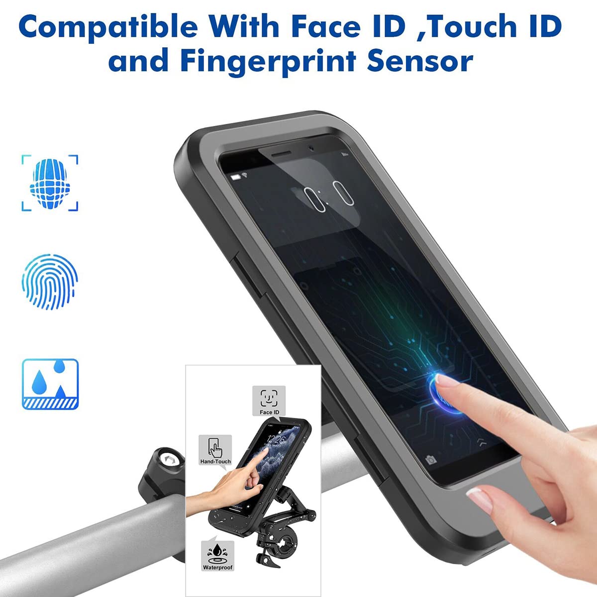Soporte de Celular Universal Moto y Bicicleta con Pantalla Táctil Rotación 360° Ajustable