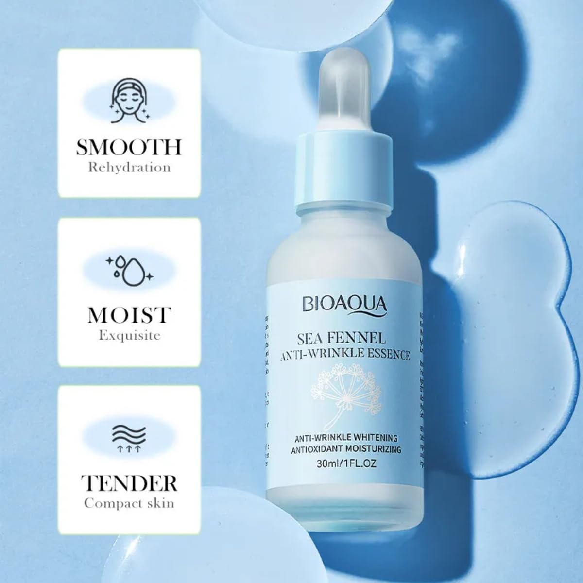 Duo Serum Cuidado Facial Perilla Y Sea Fennel Bioaqua Skin ácido hialurónico Esencia Hidratante Facial Polipéptido Perilla Anti-Envejecimiento Reparación Sérica Nutritivo Antiarrugas