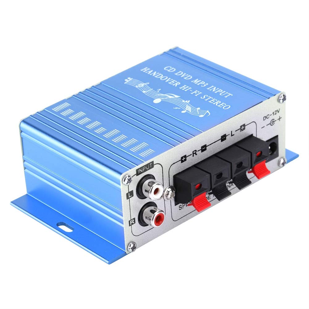 Amplificador de Coche Pomya Azul Alta Fidelidad Digital Mini Música CD DVD MP3 FM