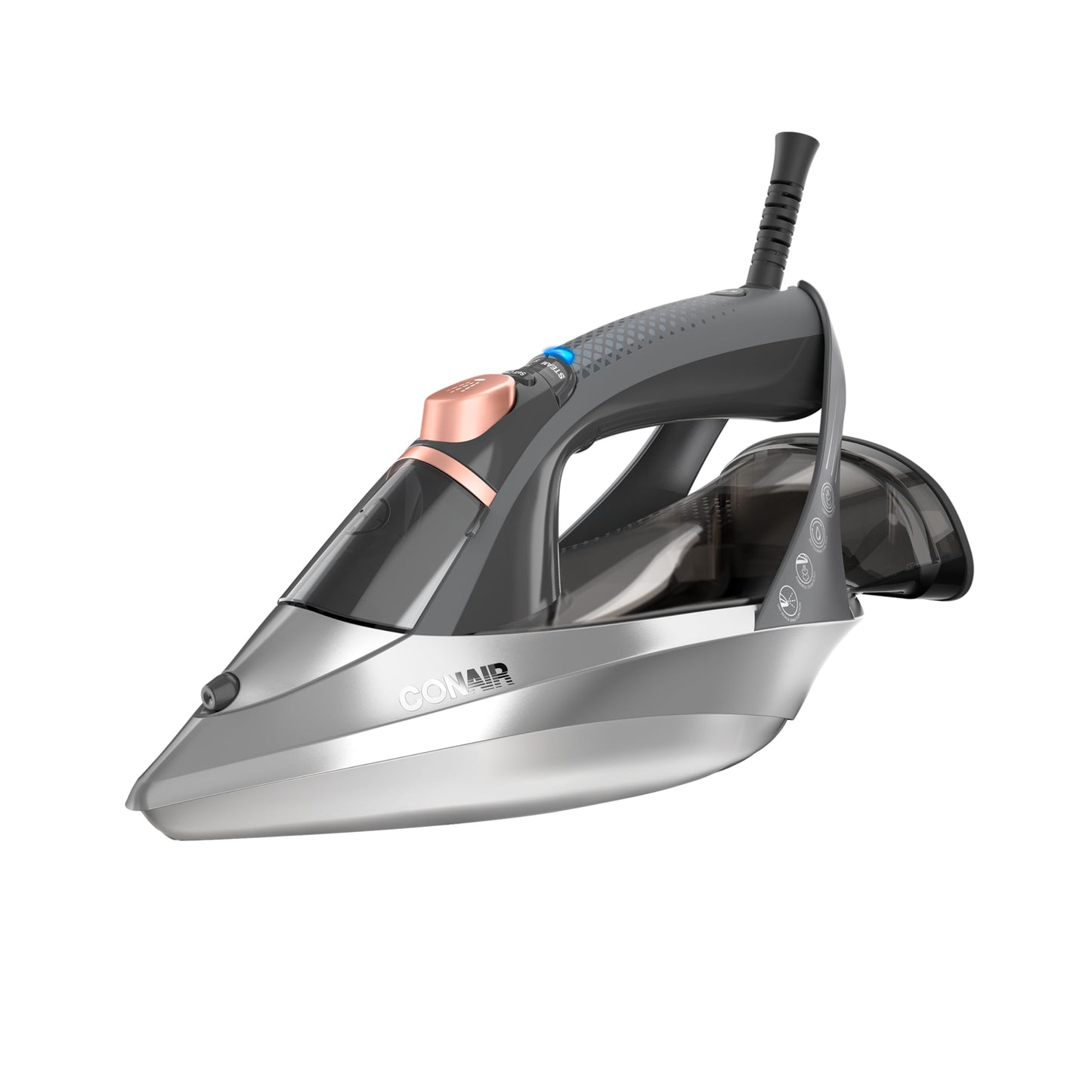 Conair GlideLite - Plancha de vapor profesional para ropa, tecnología simple de una temperatura, sin fricción y fácil deslizamiento