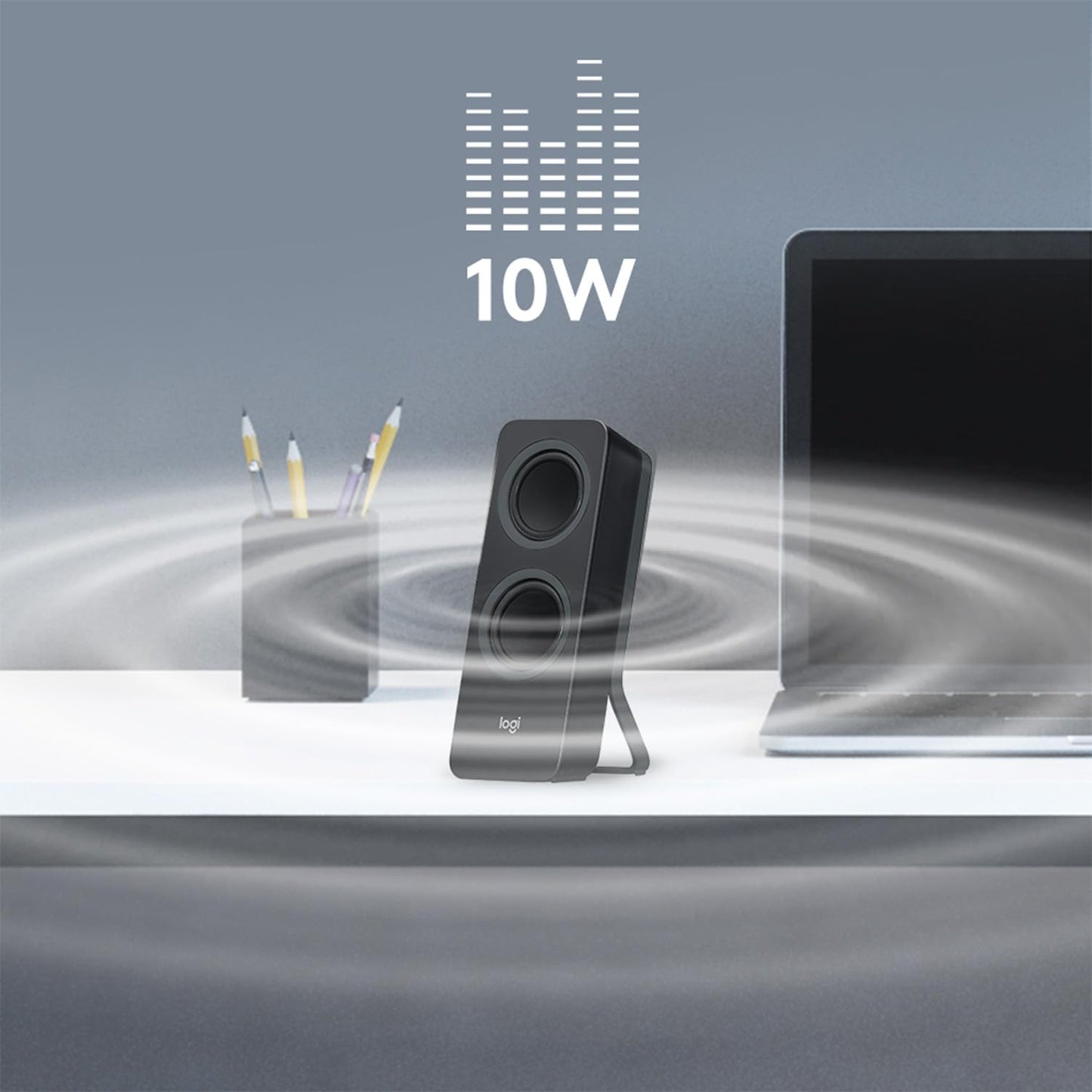Logitech Z207 Sistema de Bocinas Bluetooth para PC, Sonido Estéreo, 10W de Pico, Entrada Audio 3.5 mm, Toma Auriculares, Multidispositivos, Ordenador/TV/Smartphone/Tablet - Negro